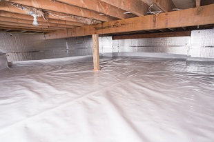A complete crawl space vapor barrier in Birds Creek installed by our contractors