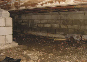Rotting, decaying crawl space wood damaged over time in Tamworth