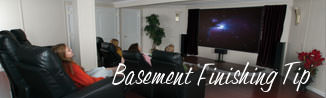 A waterproofed basement that has been finished into a family room in Stirling