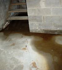 Flooding floor cracks by a hatchway door in Bath