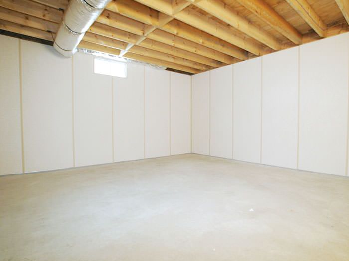 Basement Wall Products In Ontario Covering And Our Zenwall Insulated Basement Wall Panels Installed In A