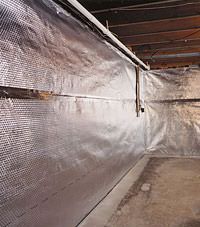 Radiant heat barrier and vapor barrier for finished basement walls in Gilmour, Ontario